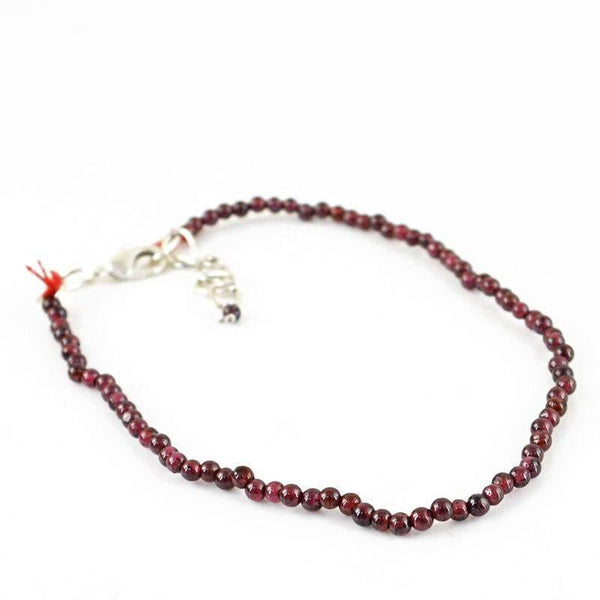 gemsmore:Natural Red Garnet Bracelet Round Shape Beads