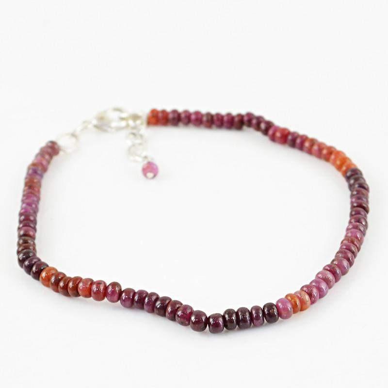 gemsmore:Natural Red Garnet Bracelet Round Shape Beads