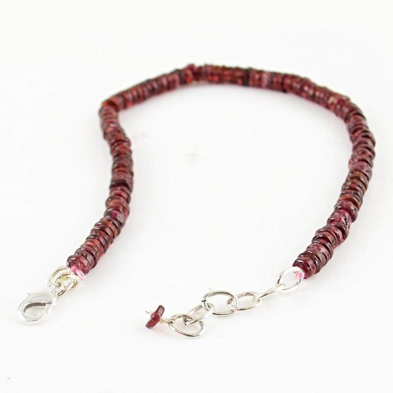 gemsmore:Natural Red Garnet Bracelet Round Shape Unheated Beads