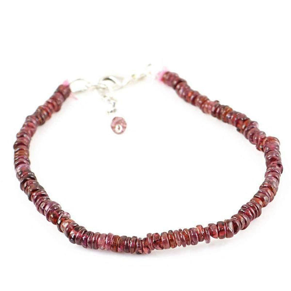 gemsmore:Natural Red Garnet Bracelet Unheated Round Shape Beads
