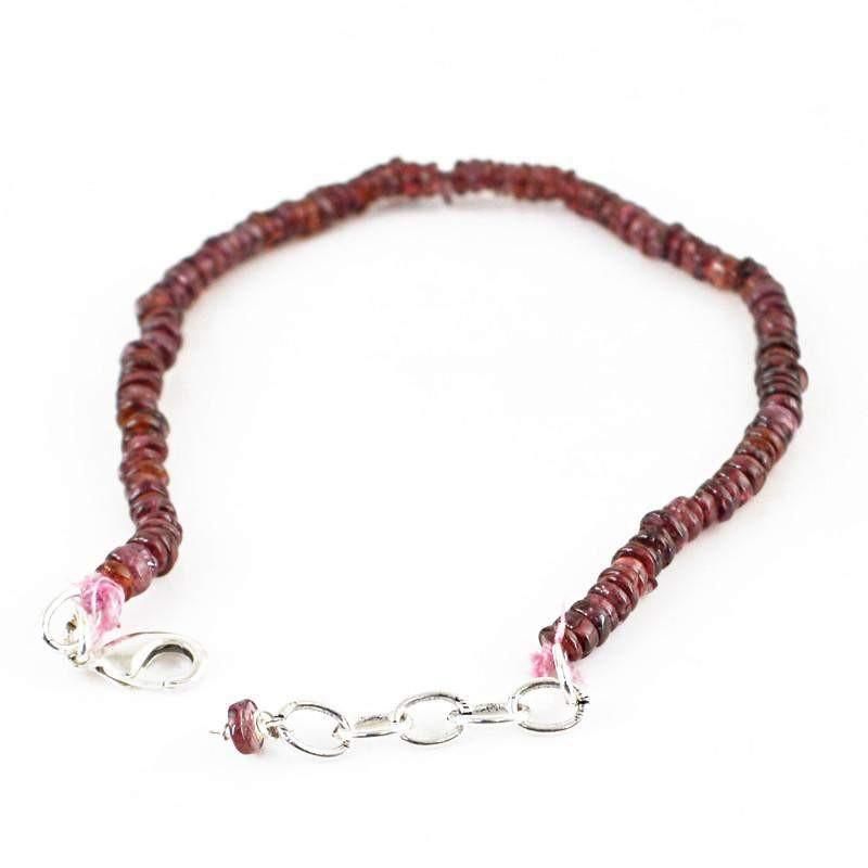 gemsmore:Natural Red Garnet Bracelet Unheated Round Shape Beads