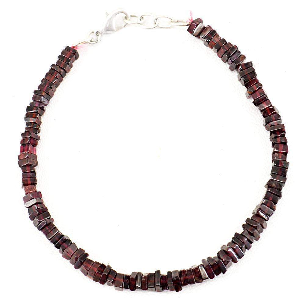 gemsmore:Natural Red Garnet Bracelet Untreated Beads
