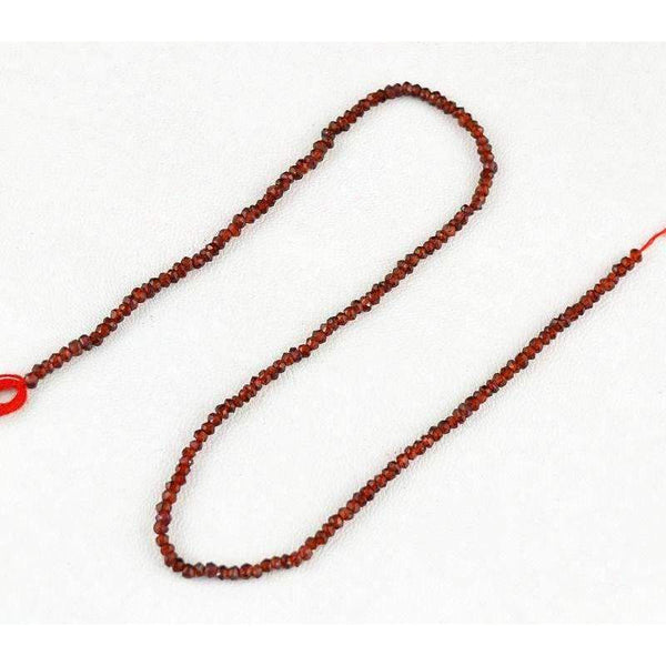 gemsmore:Natural Red Garnet Drilled Beads Strand Round Shape Faceted
