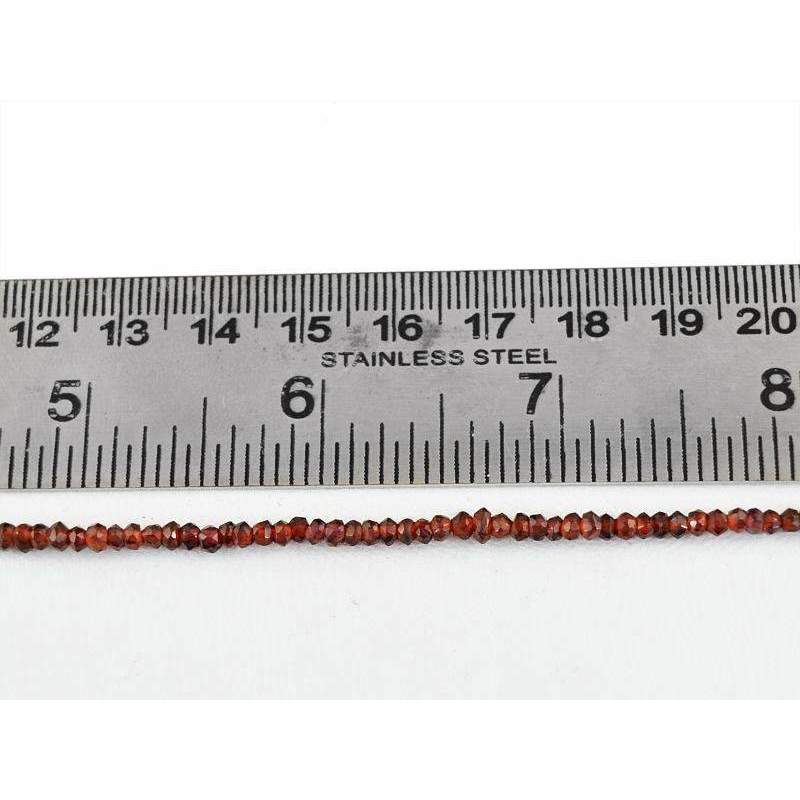 gemsmore:Natural Red Garnet Drilled Beads Strand Round Shape Faceted