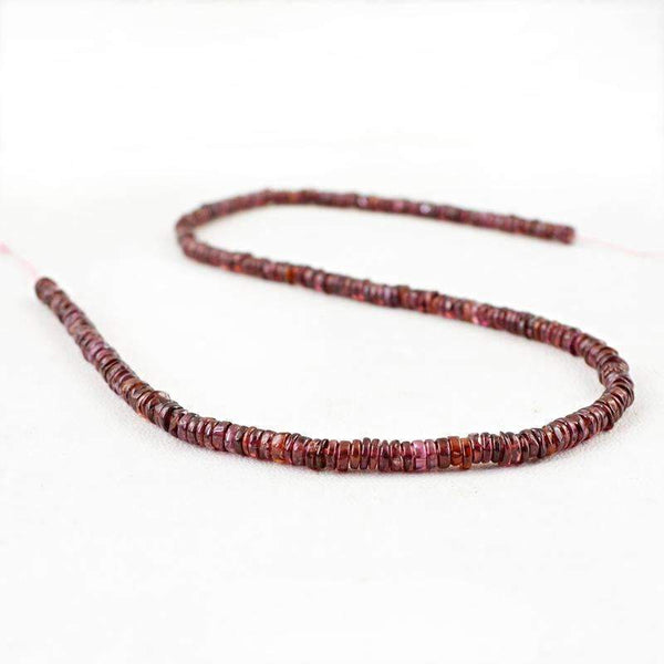 gemsmore:Natural Red Garnet Drilled Beads Strand Round Shape
