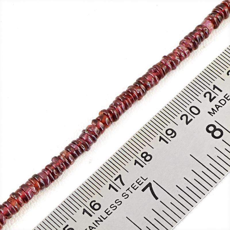 gemsmore:Natural Red Garnet Drilled Beads Strand Round Shape