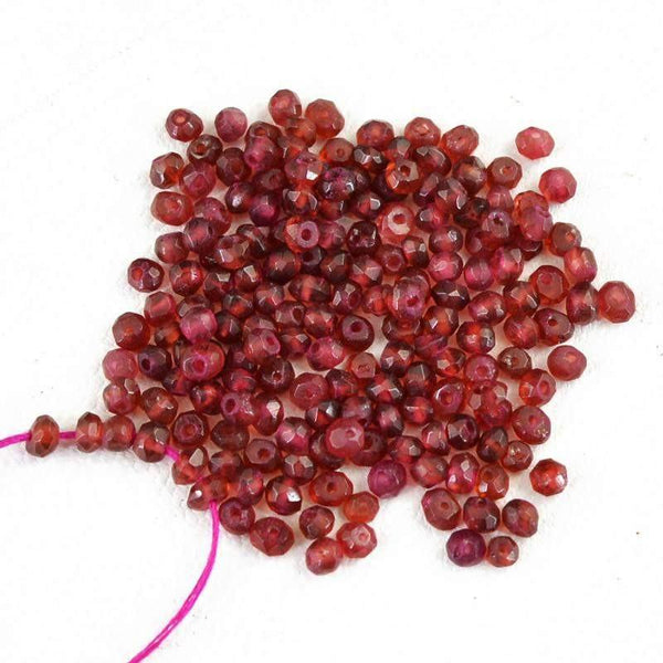 gemsmore:Natural Red Garnet Faceted Beads Lot