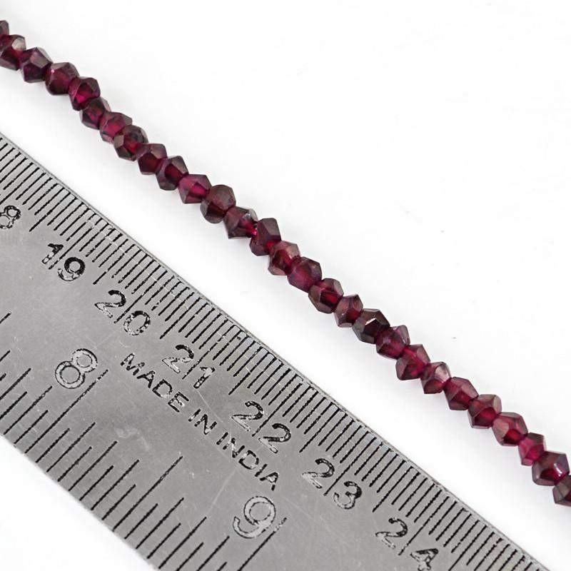 gemsmore:Natural Red Garnet Round Shape Beads Strand