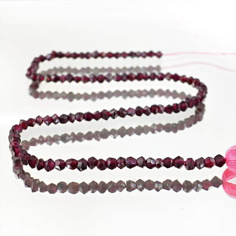 gemsmore:Natural Red Garnet Round Shape Beads Strand