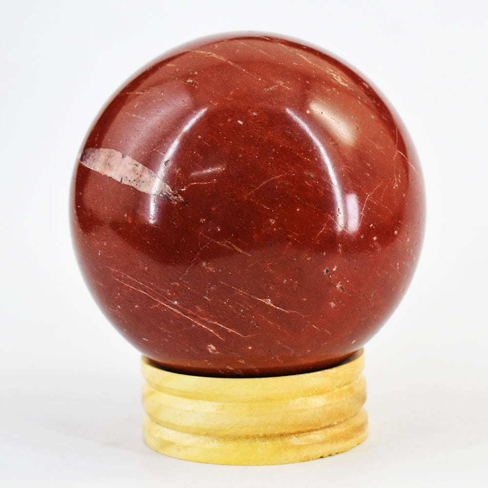 gemsmore:Natural Red Jasper Carved Crystal Healing Sphere - Massive Size