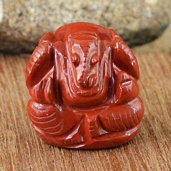 gemsmore:Natural Red Jasper Carved Ganesha