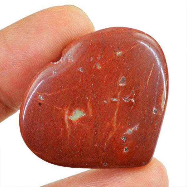 gemsmore:Natural Red Jasper Carved Heart Shape Untreated Gemstone