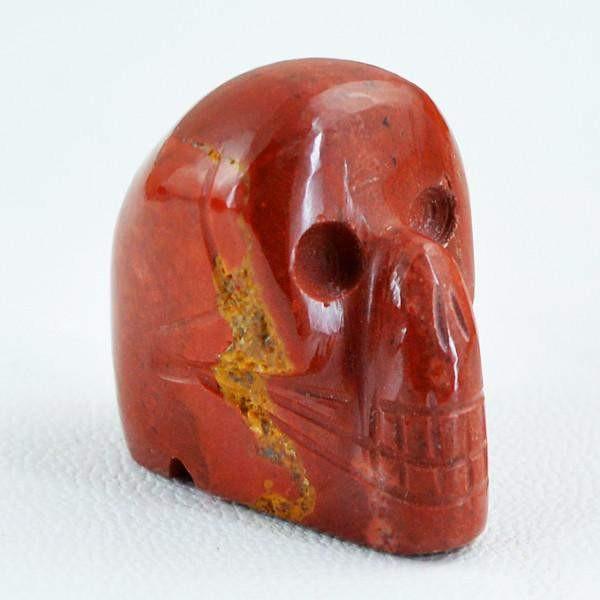 gemsmore:Natural Red Jasper Carved Skull Gemstone