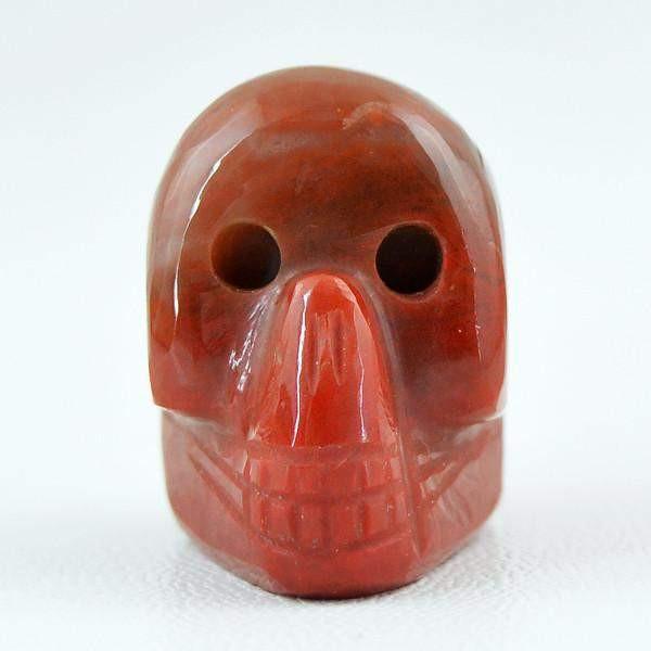 gemsmore:Natural Red Jasper Carved Skull Gemstone