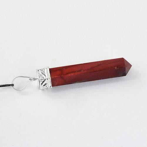 gemsmore:Natural Red Jasper Healing Point Pendant