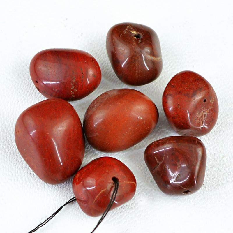 gemsmore:Natural Red Jasper Untreated Beads Lot