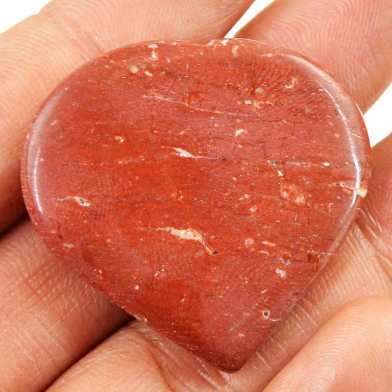 gemsmore:Natural Red Jasper Untreated Carved Heart Shape Gemstone