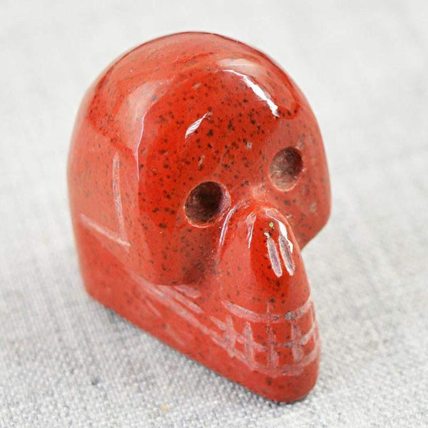 gemsmore:Natural Red Jasper Untreated Hand Carved Skull Gemstone