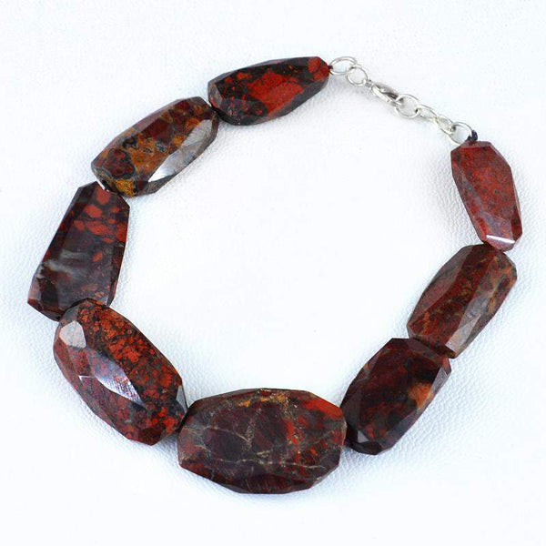 gemsmore:Natural Red Mookaite Bracelet Faceted Beads