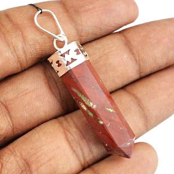 gemsmore:Natural Red Mookaite Crystal Healing Point Pendant