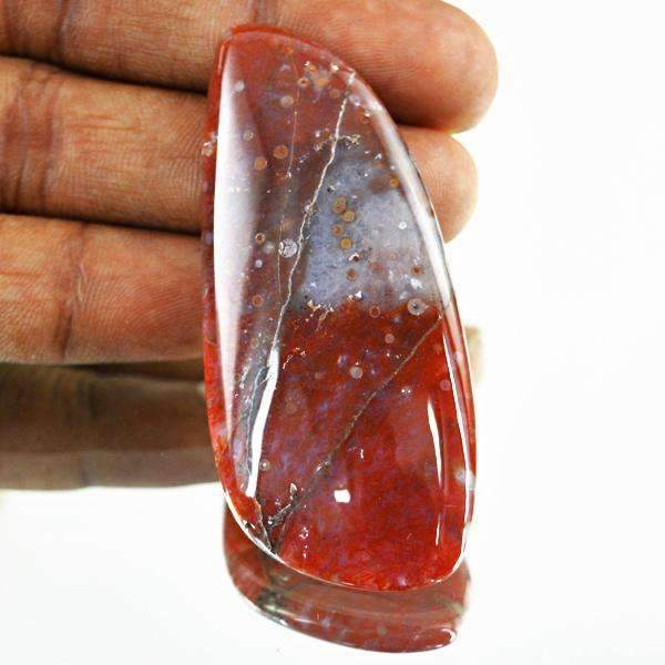 gemsmore:Natural Red Moss Agate Gemstone - Untreated Loose