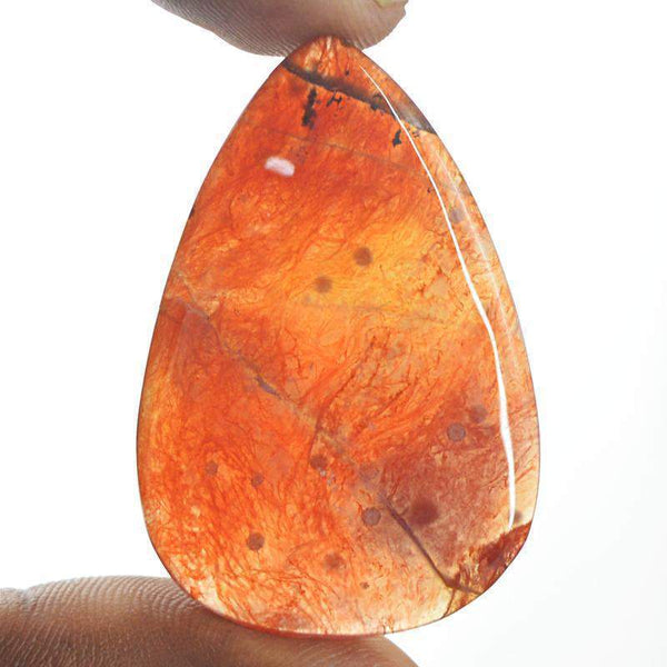 gemsmore:Natural Red Moss Agate Pear Shape Loose Gemstone