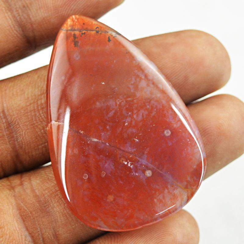 gemsmore:Natural Red Moss Agate Pear Shape Loose Gemstone