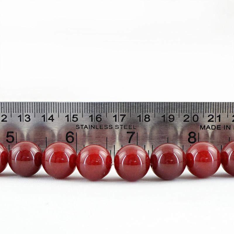 gemsmore:Natural Red Onyx Round Beads Strand