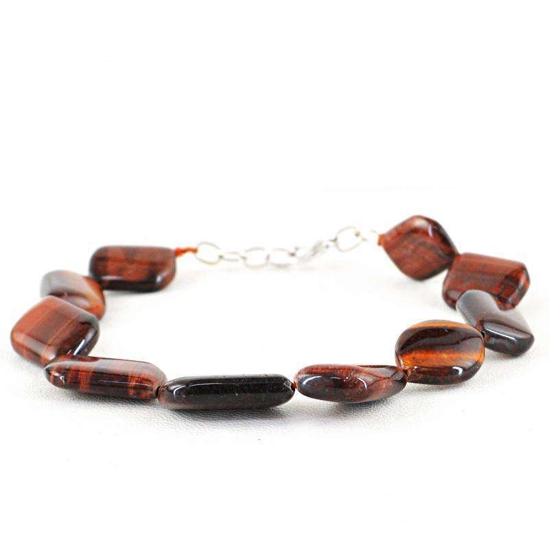 gemsmore:Natural Red Power Tiger Eye Beads Bracelet