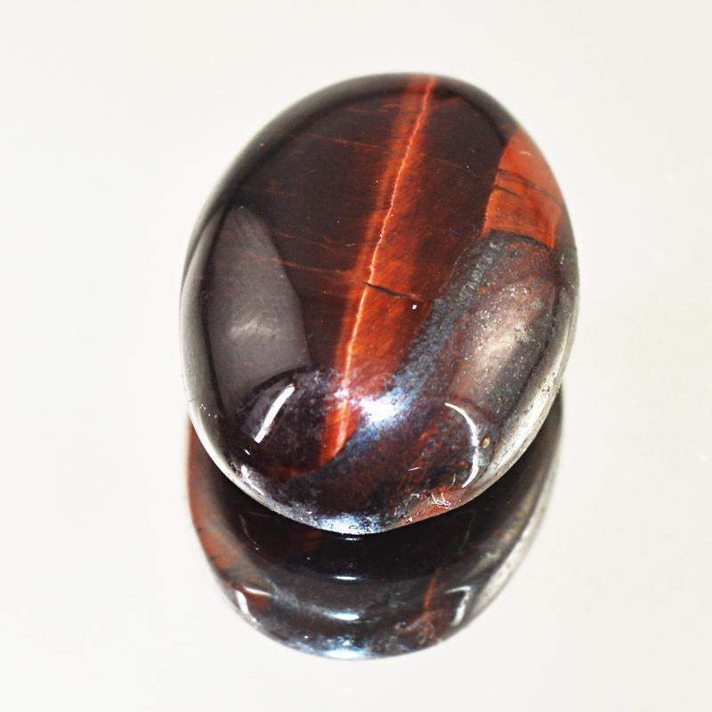 gemsmore:Natural Red Power Tiger Eye Oval Shape Gemstone