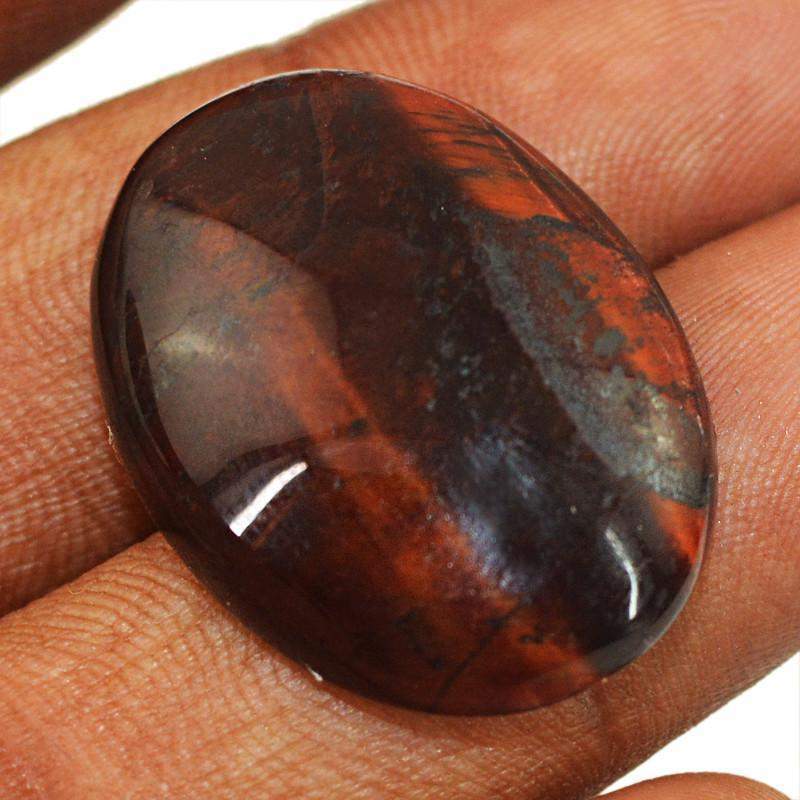 gemsmore:Natural Red Tiger Eye Oval Shape Loose Gemstone