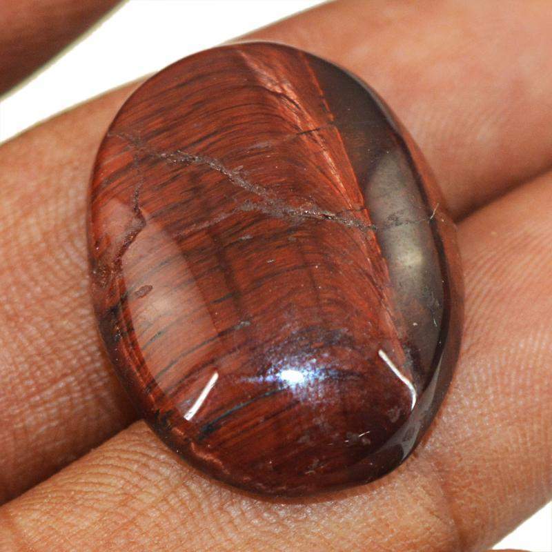 gemsmore:Natural Red Tiger Eye Oval Shape Loose Gemstone
