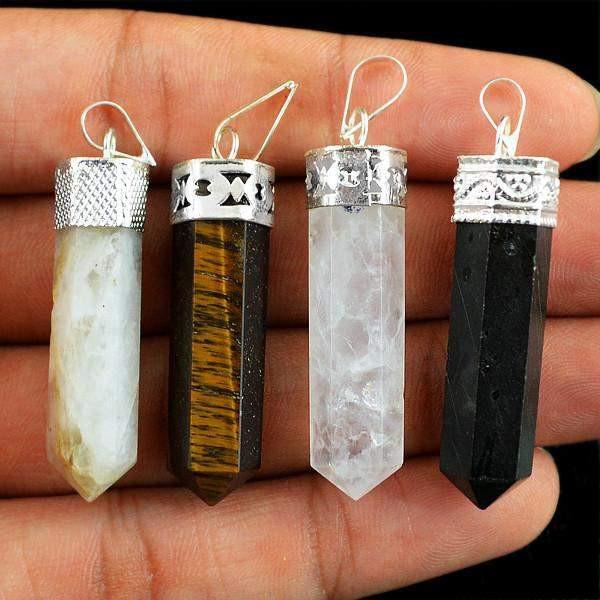 gemsmore:Natural Reiki Healing Point Pendant Lot