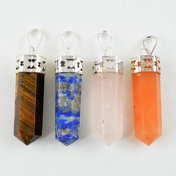 gemsmore:Natural Reiki Healing Point Pendant Lot