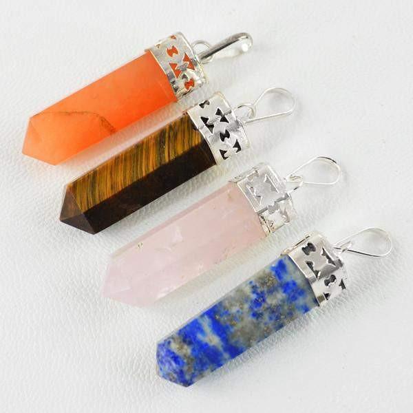 gemsmore:Natural Reiki Healing Point Pendant Lot