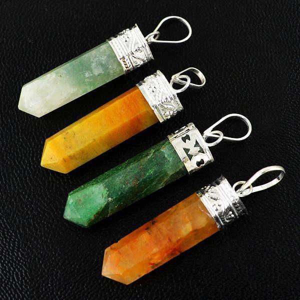 gemsmore:Natural Reiki Healing Point Pendant Lot