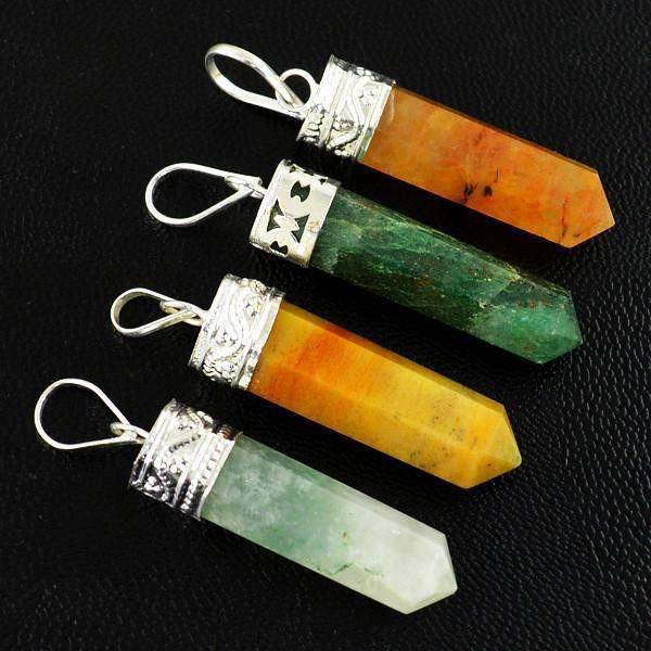 gemsmore:Natural Reiki Healing Point Pendant Lot