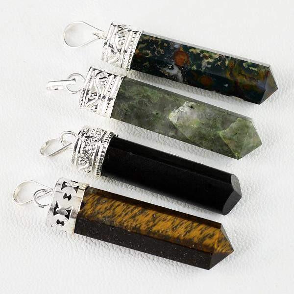 gemsmore:Natural Reiki Healing Point Pendant Lot