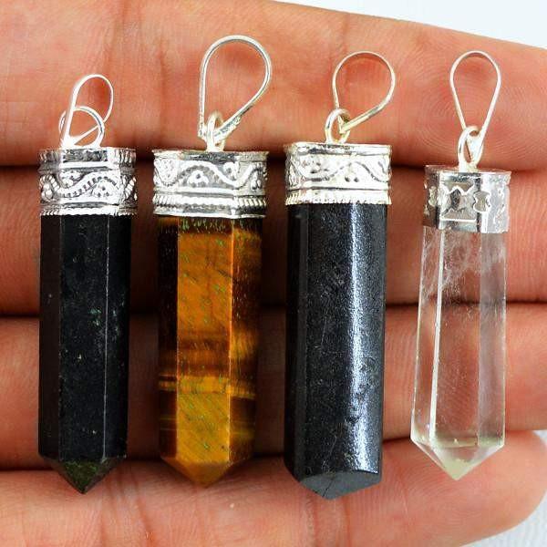 gemsmore:Natural Reiki Healing Point Pendant Lot