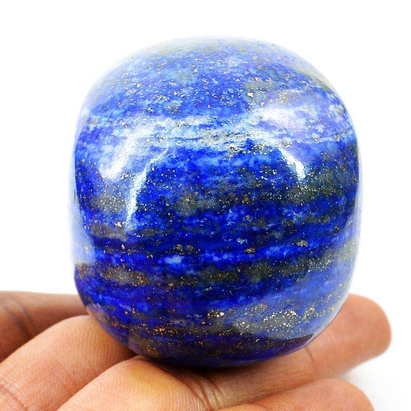 gemsmore:Natural Rough Blue Lapis Lazuli Carved Skull Gem