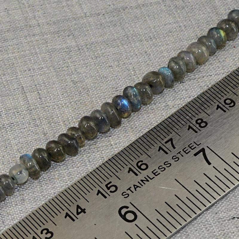 gemsmore:Natural Round Shape Blue Flash Labradorite Beads Strand