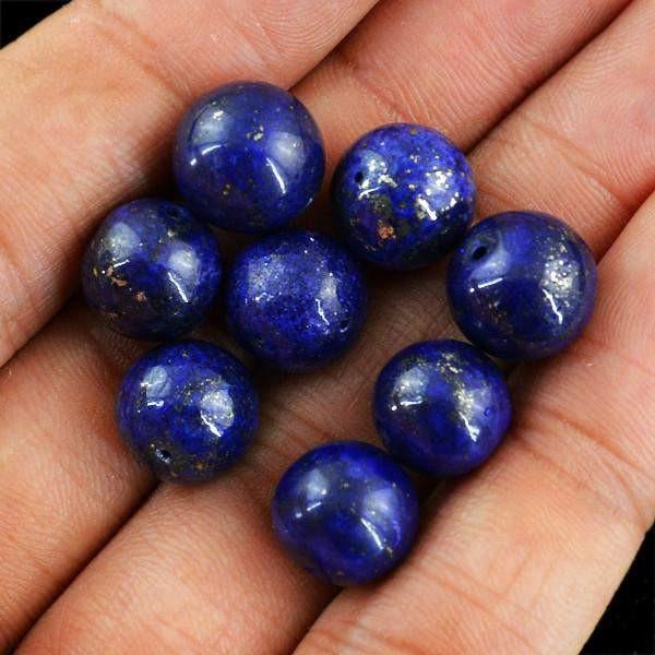 gemsmore:Natural Round Shape Blue Lapis Lazuli Beads Lot