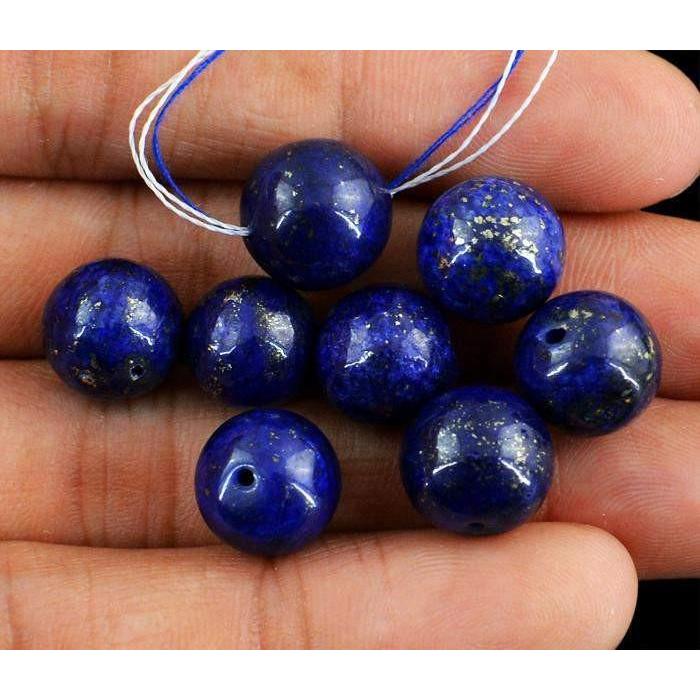 gemsmore:Natural Round Shape Blue Lapis Lazuli Beads Lot
