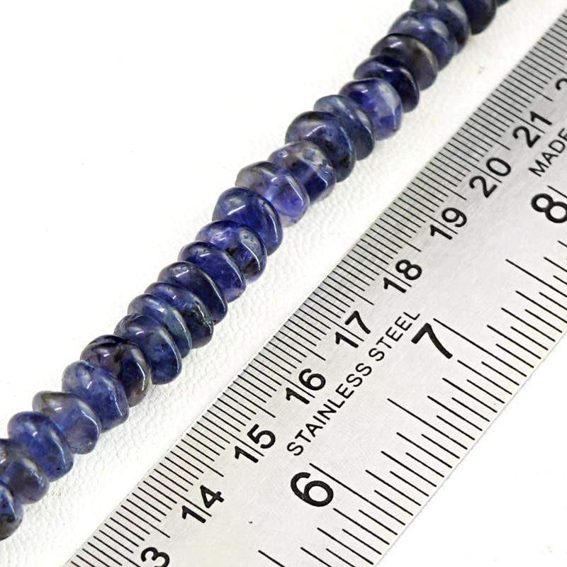 gemsmore:Natural Round Shape Blue Tanzanite Drilled Beads Strand