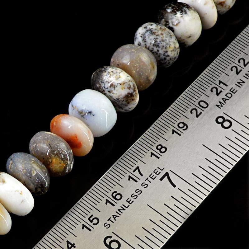 gemsmore:Natural Round Shape Dendrite Opal Unheated Beads Strand