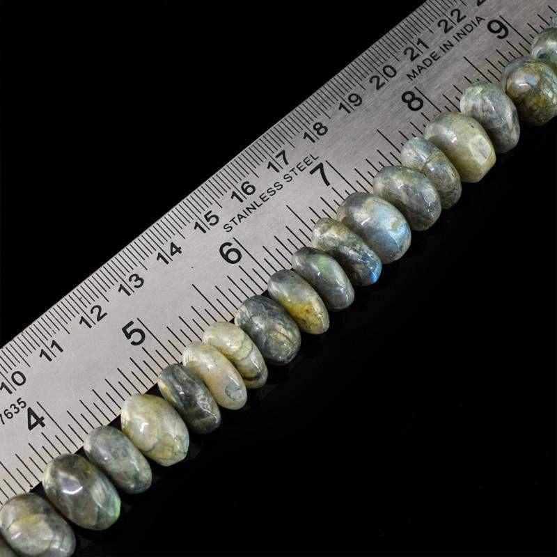 gemsmore:Natural Round Shape Labradorite Unheated Beads Strand