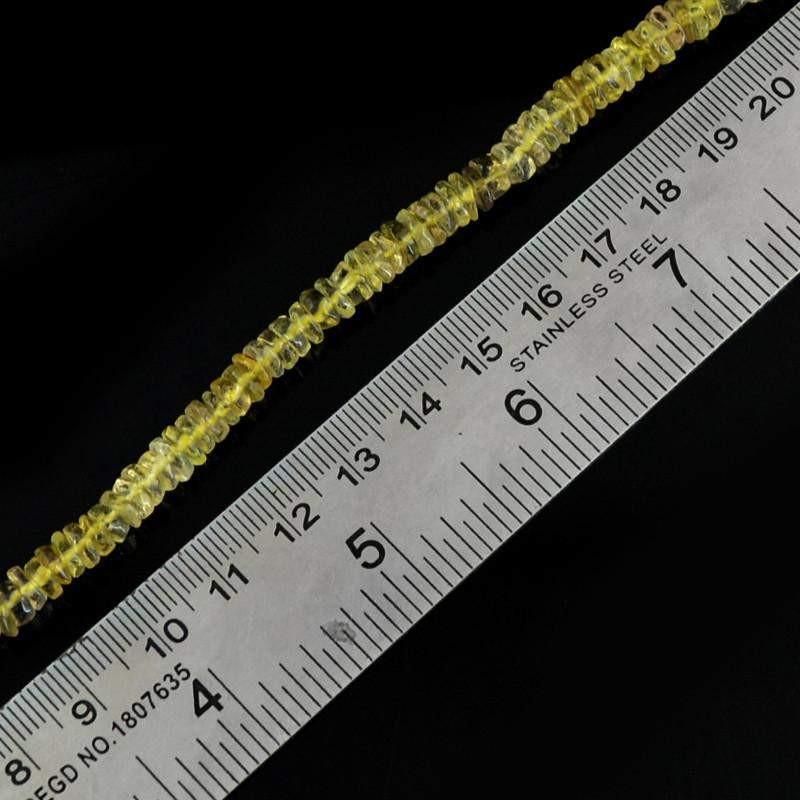 gemsmore:Natural Round Shape Lemon Quartz Drilled Beads Strand