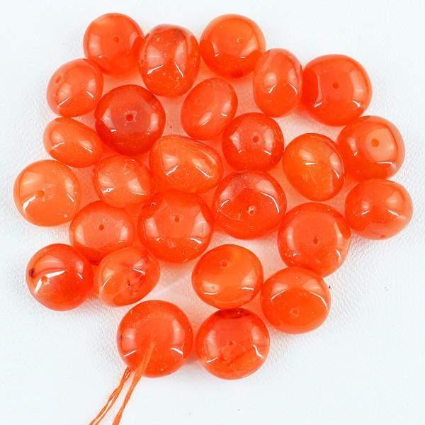 gemsmore:Natural Round Shape Orange Carnelian Drilled Beads Lot