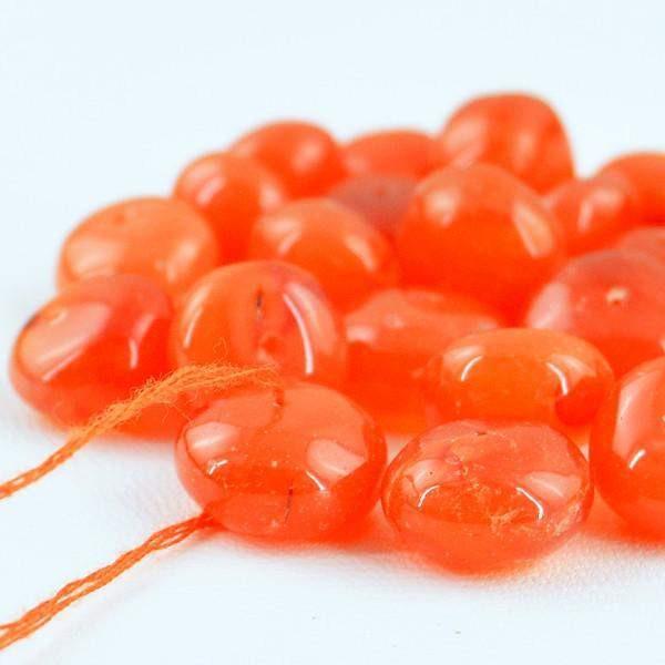 gemsmore:Natural Round Shape Orange Carnelian Drilled Beads Lot