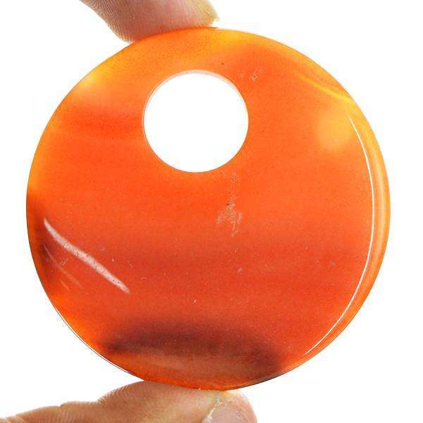 gemsmore:Natural Round Shape Orange Fancy Onyx Loose Gemstone